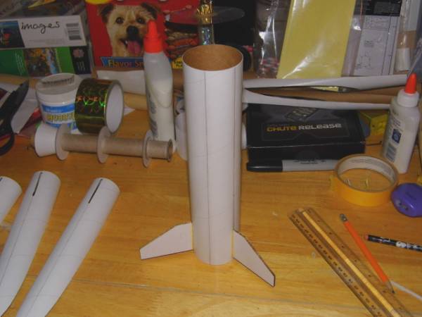 Fins  glued on