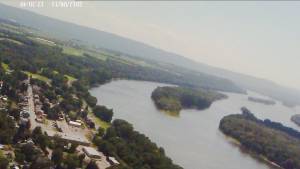 Looking downstream on the Sesquahanna River, the town on the left is Halifax, PA