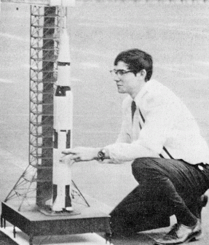 Mark Evans Prepares the Saturn V for Launch during the 1969 Bluebonnet Bowl Half-Time