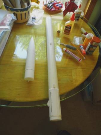 Upper Body Tube, Nose Cone, & Shock Cord Assembly